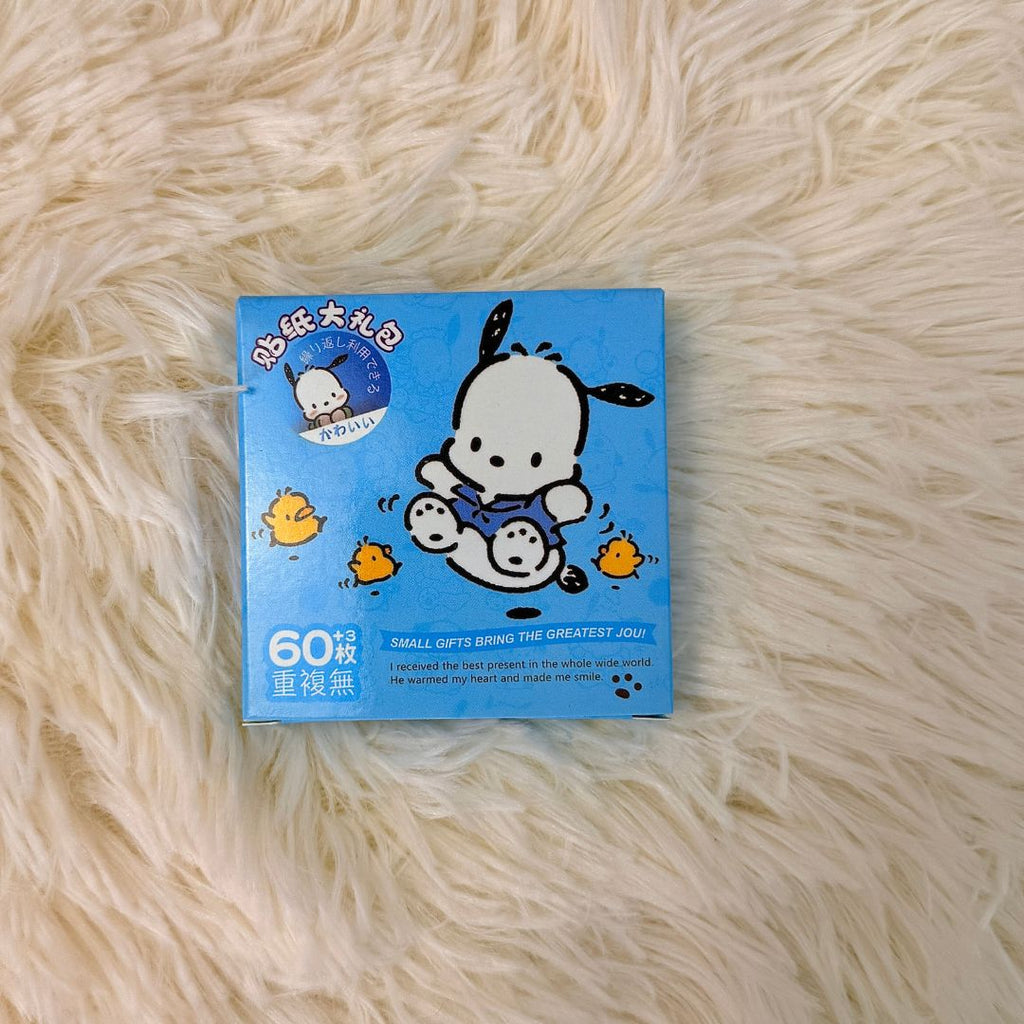 Kawaii Sanrio Friends Waterproof Sticker Box - 60 Unique Pieces
