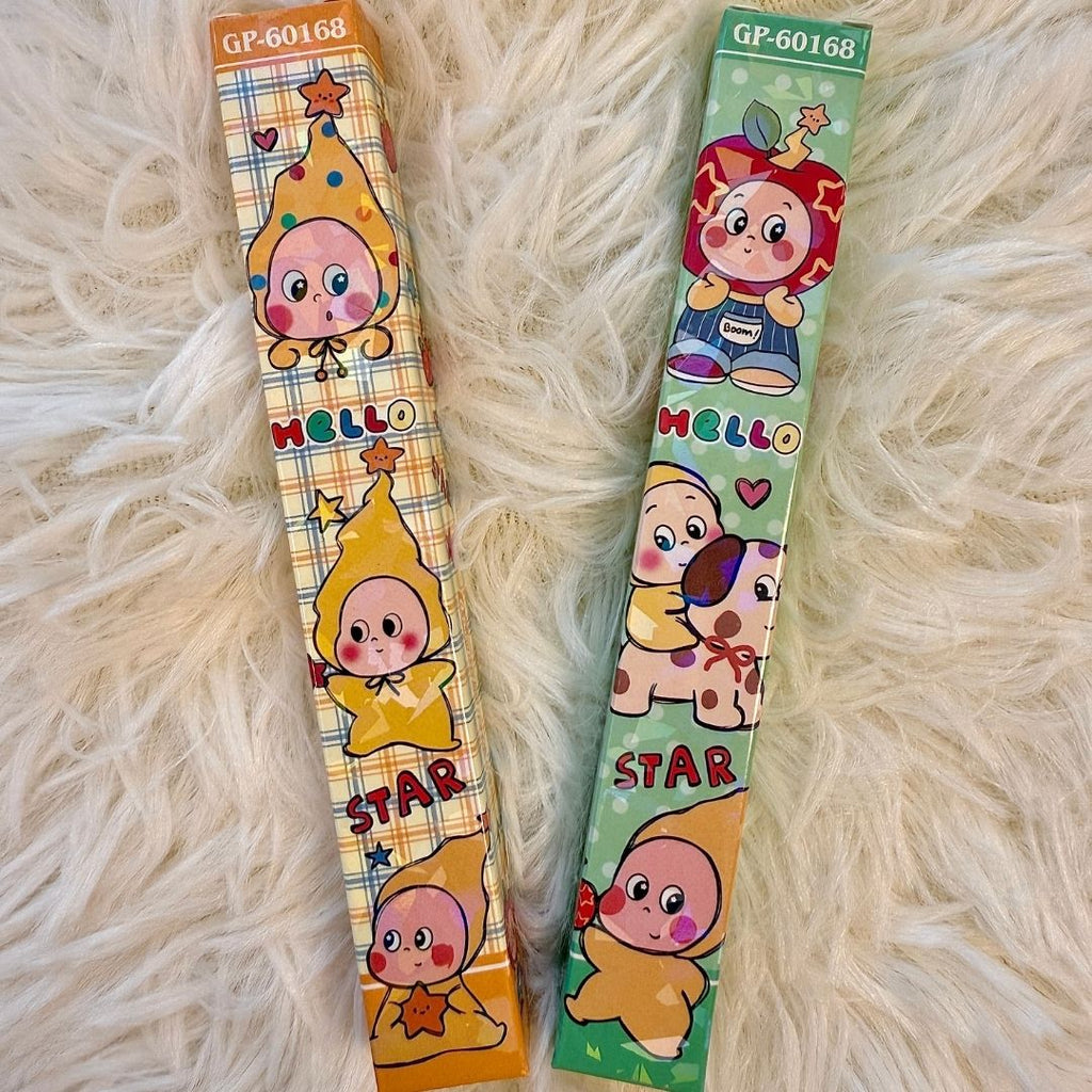 Twinkle Twinkle 'Hello Star' Ballpoint Pen Set - Orange & Green Pair