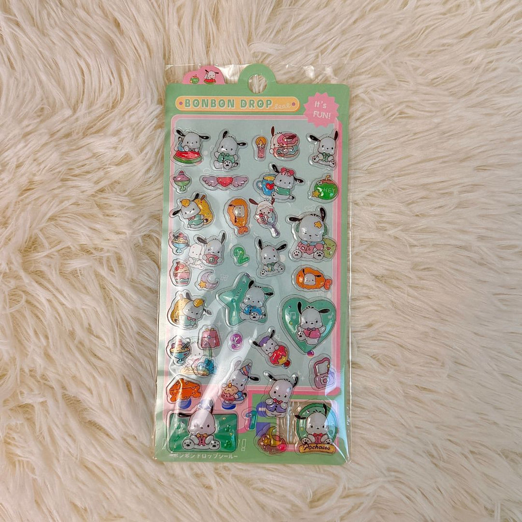 Sanrio 'Bonbon Drop' 3D Jelly Sticker Sheet - Candy-Like Kawaii Decals