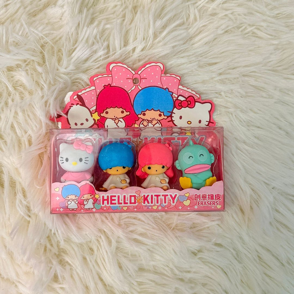 3D Mini Figure Eraser Set - Sanrio, Cute Bears & Cactus