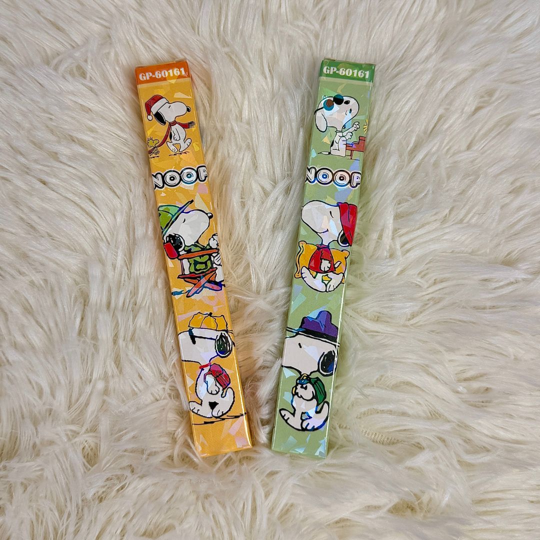 Holographic Snoopy Ballpoint Pen Duo - Green & Yellow Laser Set